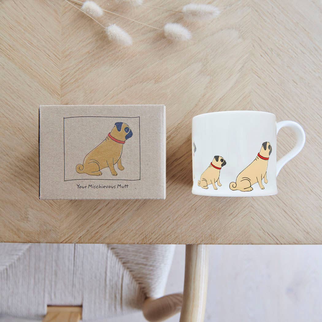 Sweet William Designs - Vente Tasse à café - Tasse pour chien Mischievous Mutts - Pug3
