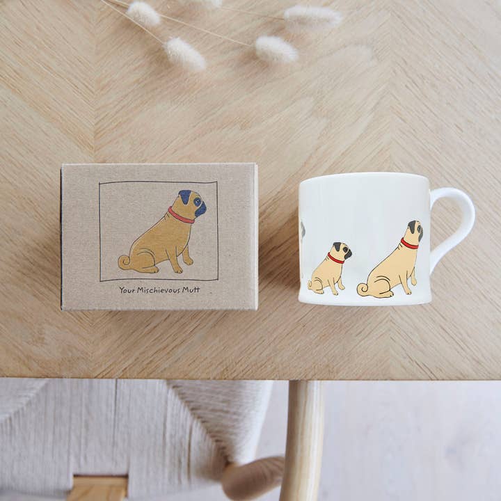 Sweet William Designs - Vente Tasse à café - Tasse pour chien Mischievous Mutts - Pug3