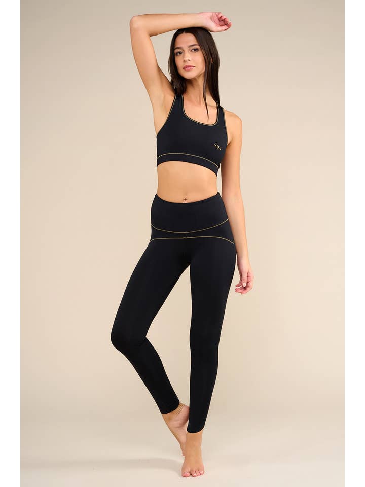 YUJ PARIS - Wholesale Athletic/Lounge Leggings - Women's - BLACK/GOLD MULADHARA legging