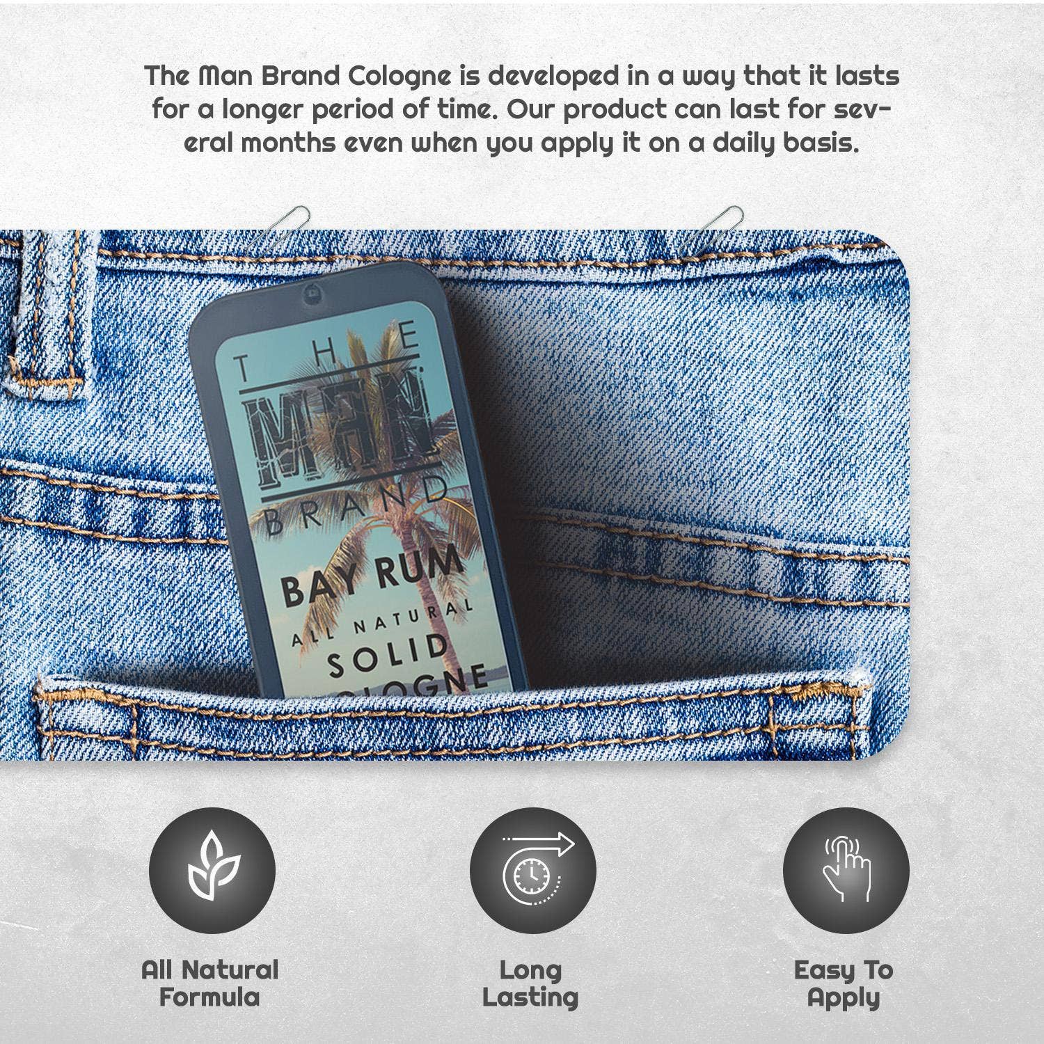 The Man Brand - Wholesale Solid Cologne - Bay Rum Solid Cologne - Vintage Slide Tin - 0.75 Ounce1