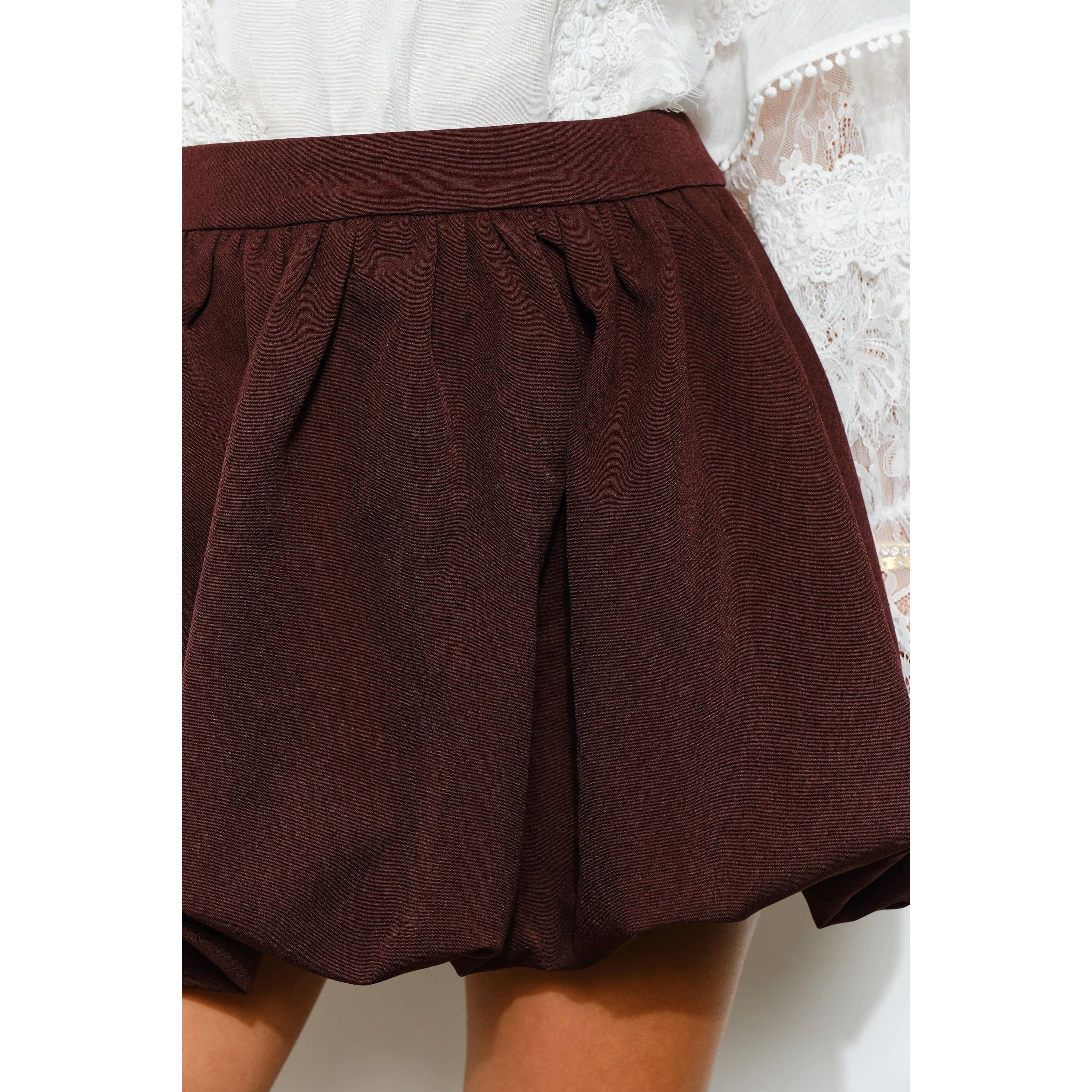 INA - Venta al por mayor Falda - Mujer - Minifalda de cintura alta con dobladillo de burbuja estructurada7