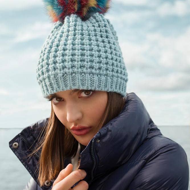 Kyi Kyi - Wholesale Beanie - Women's - Classic Fur - Multi Color Pom24