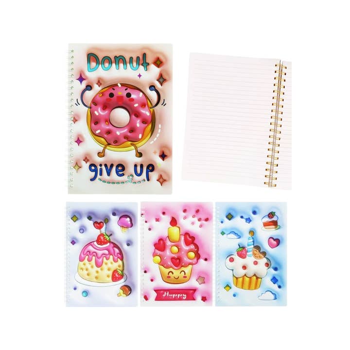 Cap Zone – wholesale Notebook – Dessert Sweets A5 80-Page Spiral Notebook - 12 pcs