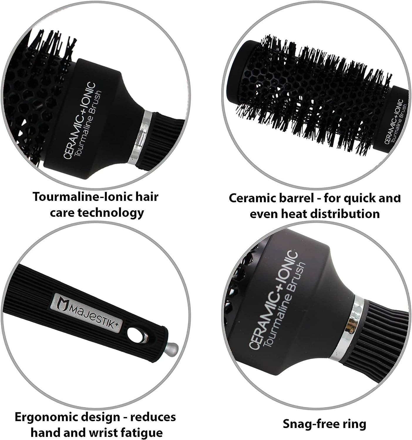 Majestic Beauty - Wholesale Hair Brush/Comb - Round Brush- Swift Blow Dry With Nylon Bristle, Professional2