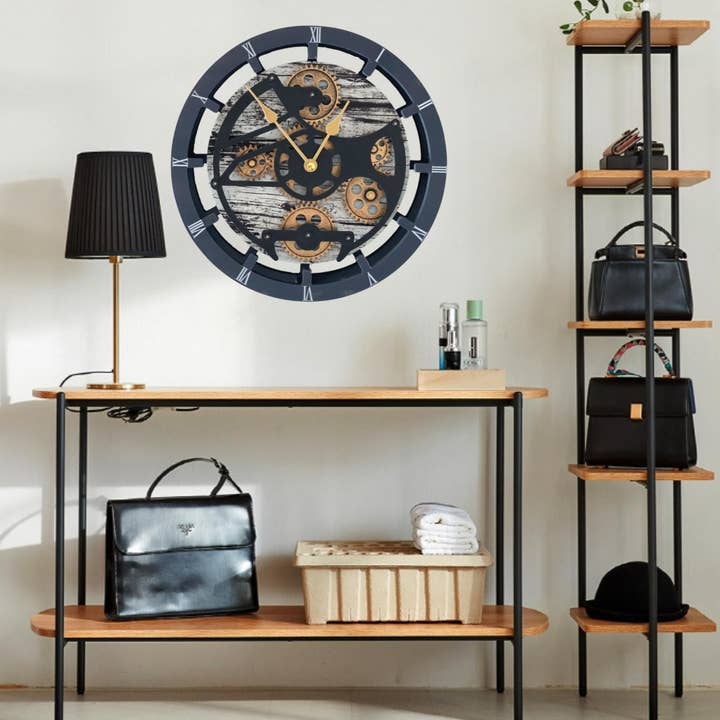 The Gears Clock - Wholesale Wall Clock - CANADA LINE WALL-DESK CLOCK 16 INCH GREY&WHITE9