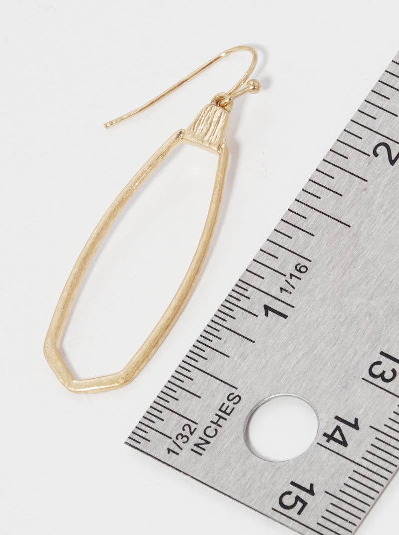 Wild Honey - Wholesale Dangle Earrings - Metal Brushed-Texture Long Doorknocker Dangle Earrings2