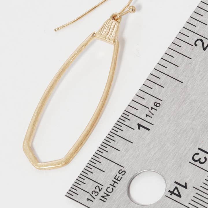 Wild Honey - Wholesale Dangle Earrings - Metal Brushed-Texture Long Doorknocker Dangle Earrings2