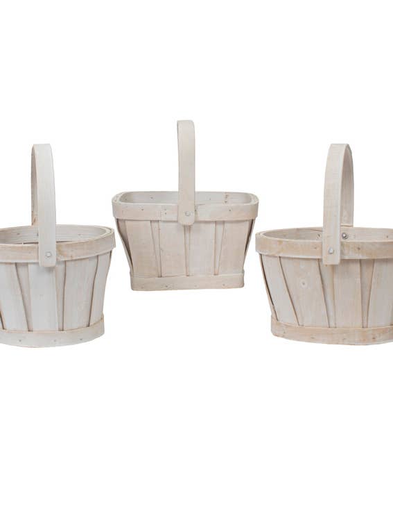 Basket, White 6" 3 Assorted Item # 32408 for wholesale by Napco