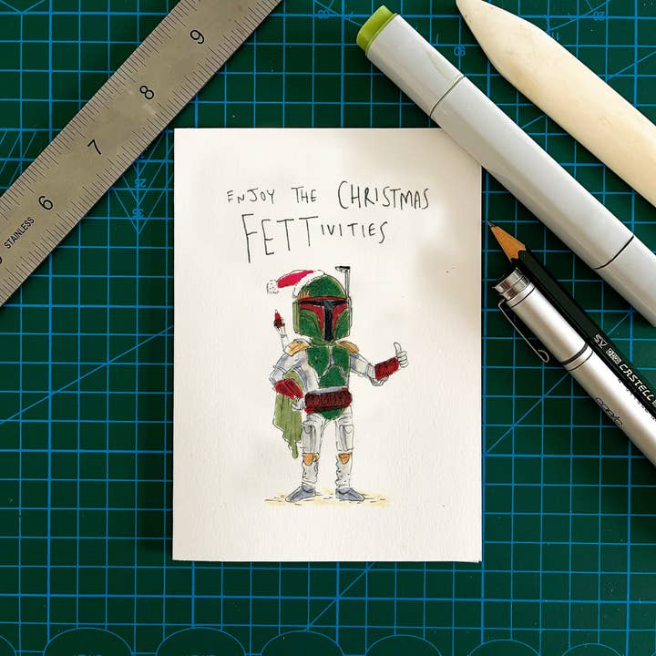 Well Drawn - Wholesale Christmas card - Merry Christmas, enjoy the Fettivities1