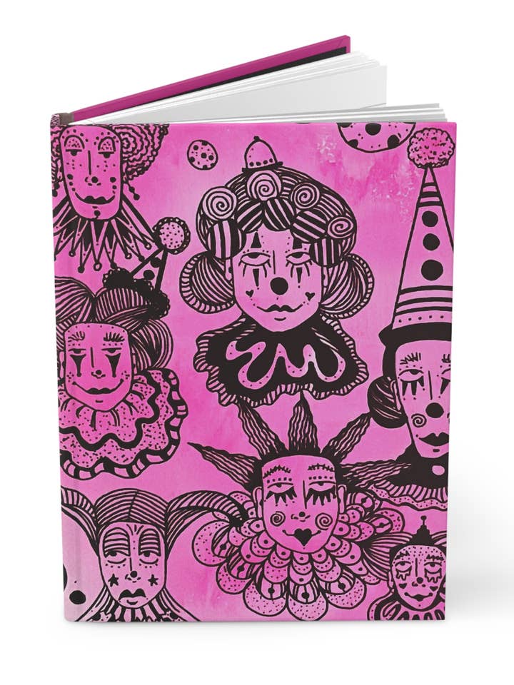 Hardcover Matte Cover Clown Art Journal for wholesale by Jaz North Coast
