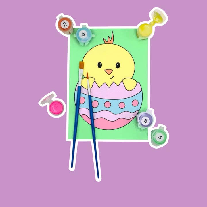 Easter Chick - Mini Paint by Number Kit (5x7) for wholesale by Colorful Creators