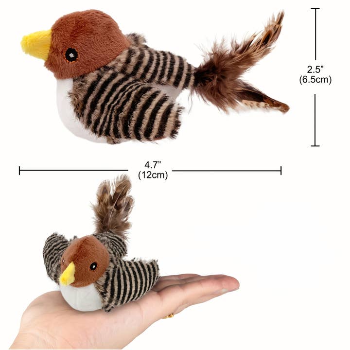 DIYSTORE - Wholesale Pet Toy - Cat - Interactive Sparrow Bird Pet Toy with Colorful Feather Patterns - Battery Operated, Fabric Material, Perfect for All Cat Breeds13