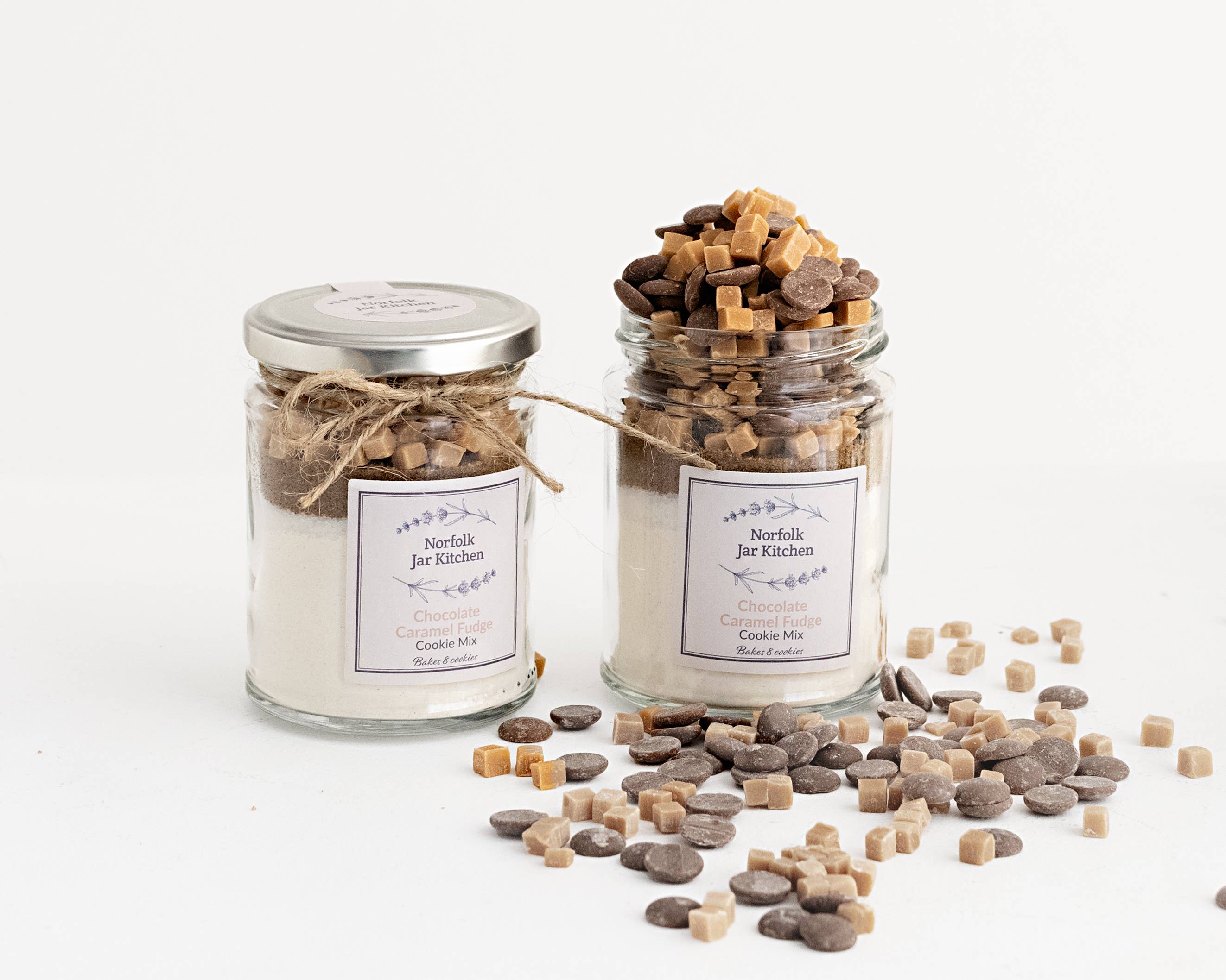 Norfolk Jar Kitchen - Wholesale Biscuit mix - Cookie Mix Jar Bakes 8 Cookies (Glass Jar)5