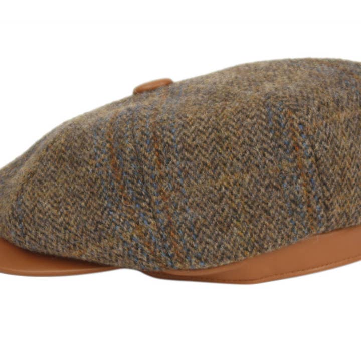 Epoch hats - Wholesale Newsboy/Schoolboy Hat - Men's - Berteil Tweed Wool Newsboy Cap with Leather Brim1
