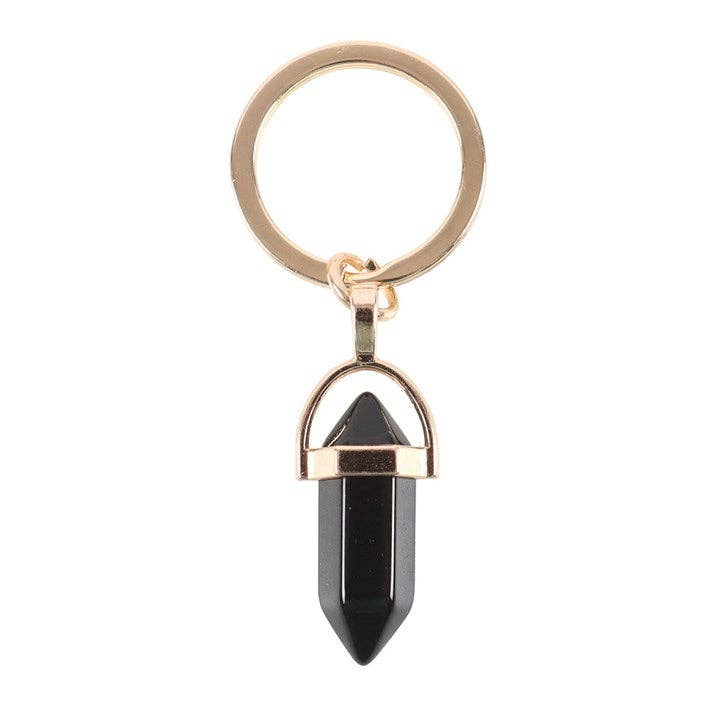 Something Different Wholesale – Engroshandel Nøglering - Dame – Sort obsidian krystal nøglering