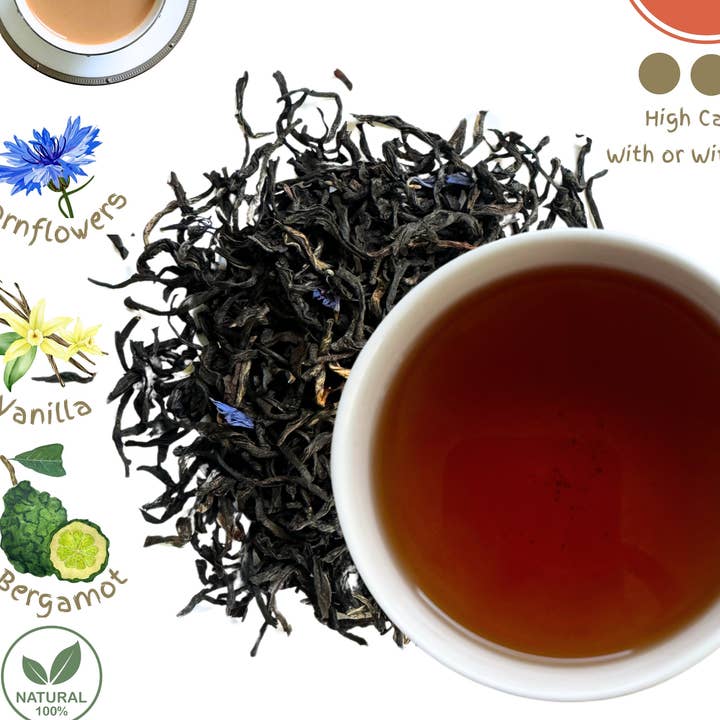 Earl Grey Kornblume Vanillecreme Schwarzer Blatttee-Mischung für den Großhandel von maNASA Tea