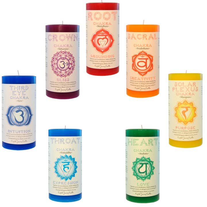Pillar Chakra Assortment - One Of Each (Set Of 7) for wholesale by Kheops International