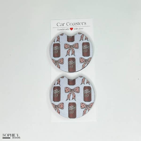 Dr Pepper Car Coaster for wholesale by Sophie V. Designs