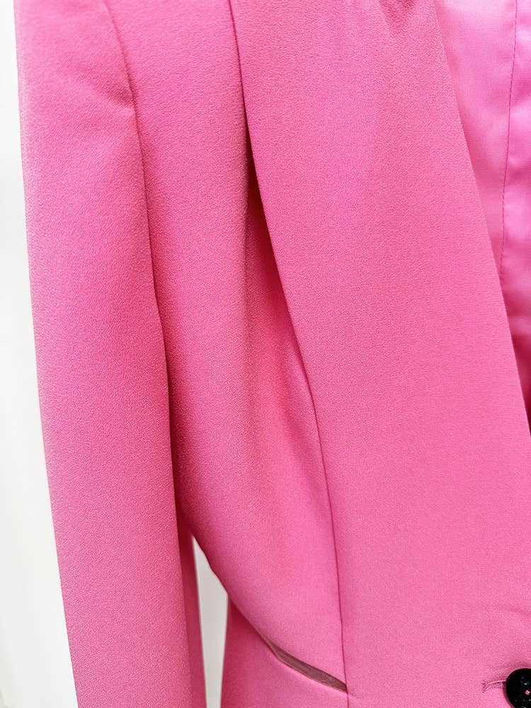 Rosa SET7-7Y Conjunto de terno fino com ponto de malha rosa chique para venda a revendedores na Faire7