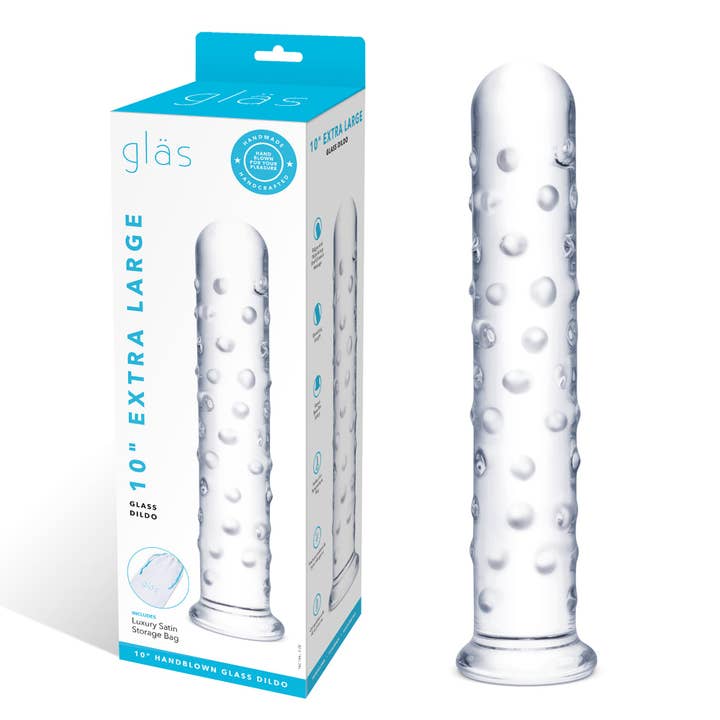 10" Extra Large Glass Dildo for wholesale by Lux Fetish Store