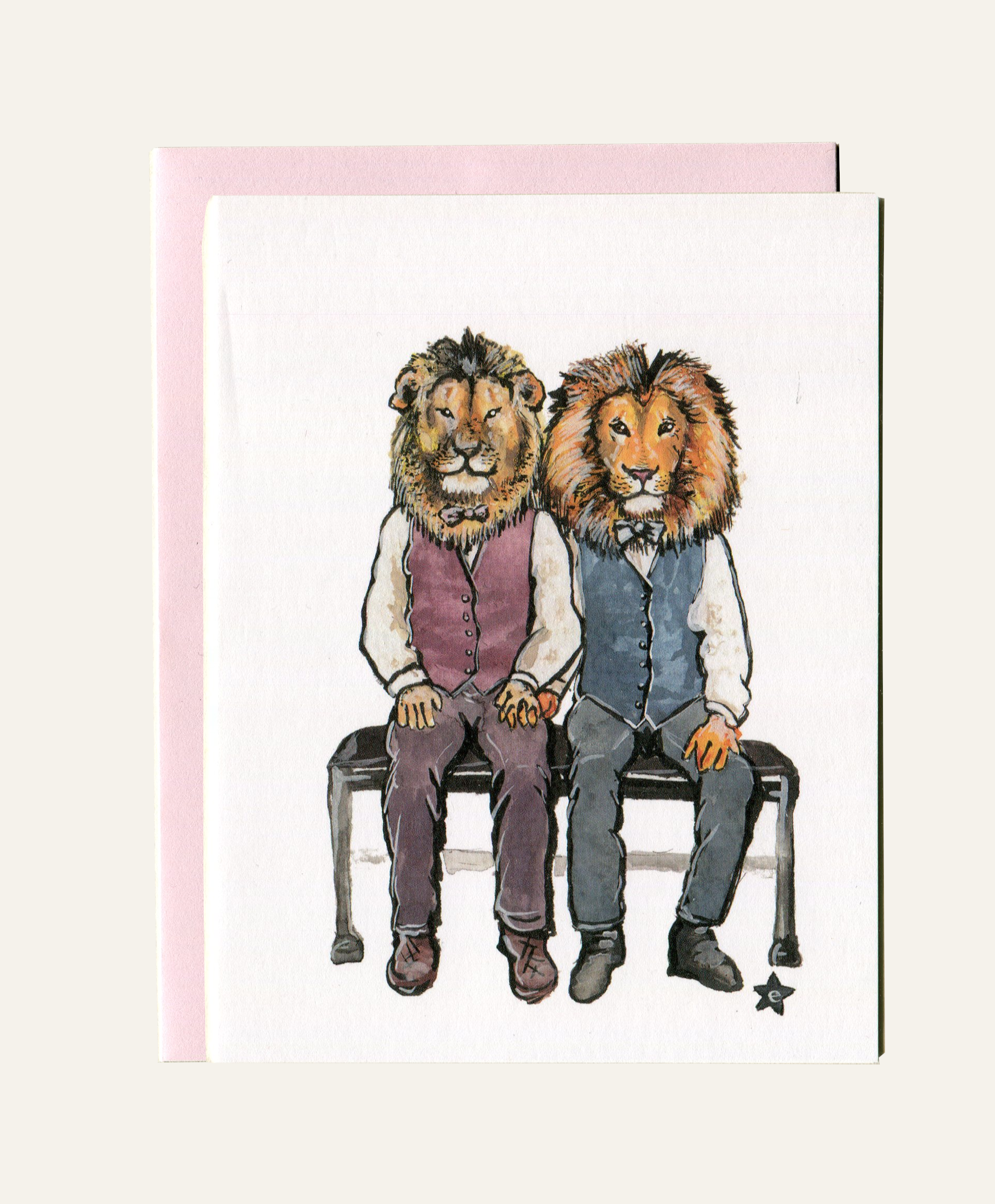 Darling Illustrations - Wholesale Love Card - King of My Heart - Lion Notecard1