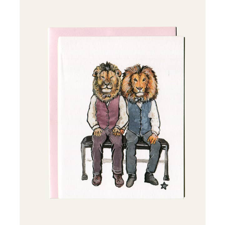 Darling Illustrations - Wholesale Love Card - King of My Heart - Lion Notecard1