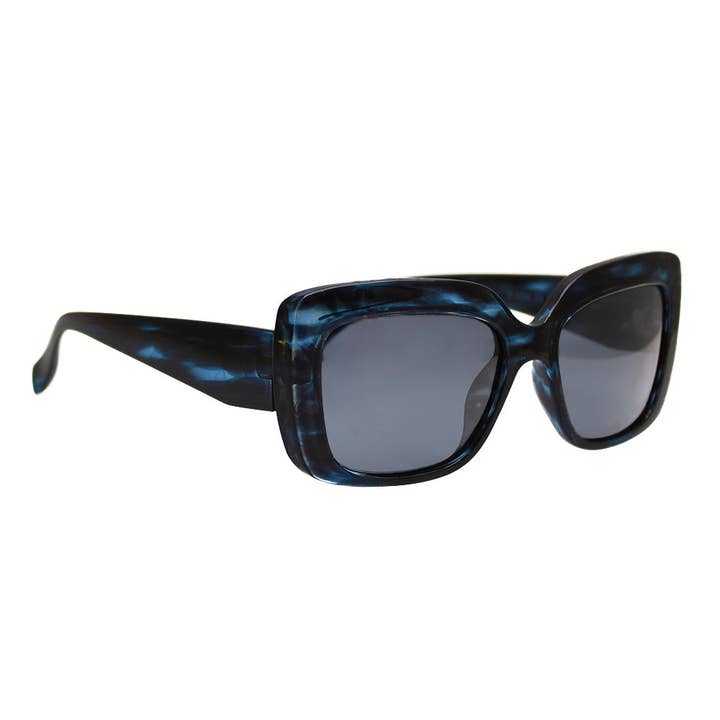 Ryan Simkhai Eyeshop - Wholesale Sunglasses - Women's - TESSA | Blue | Black Streaks | Polarized Sunglasses