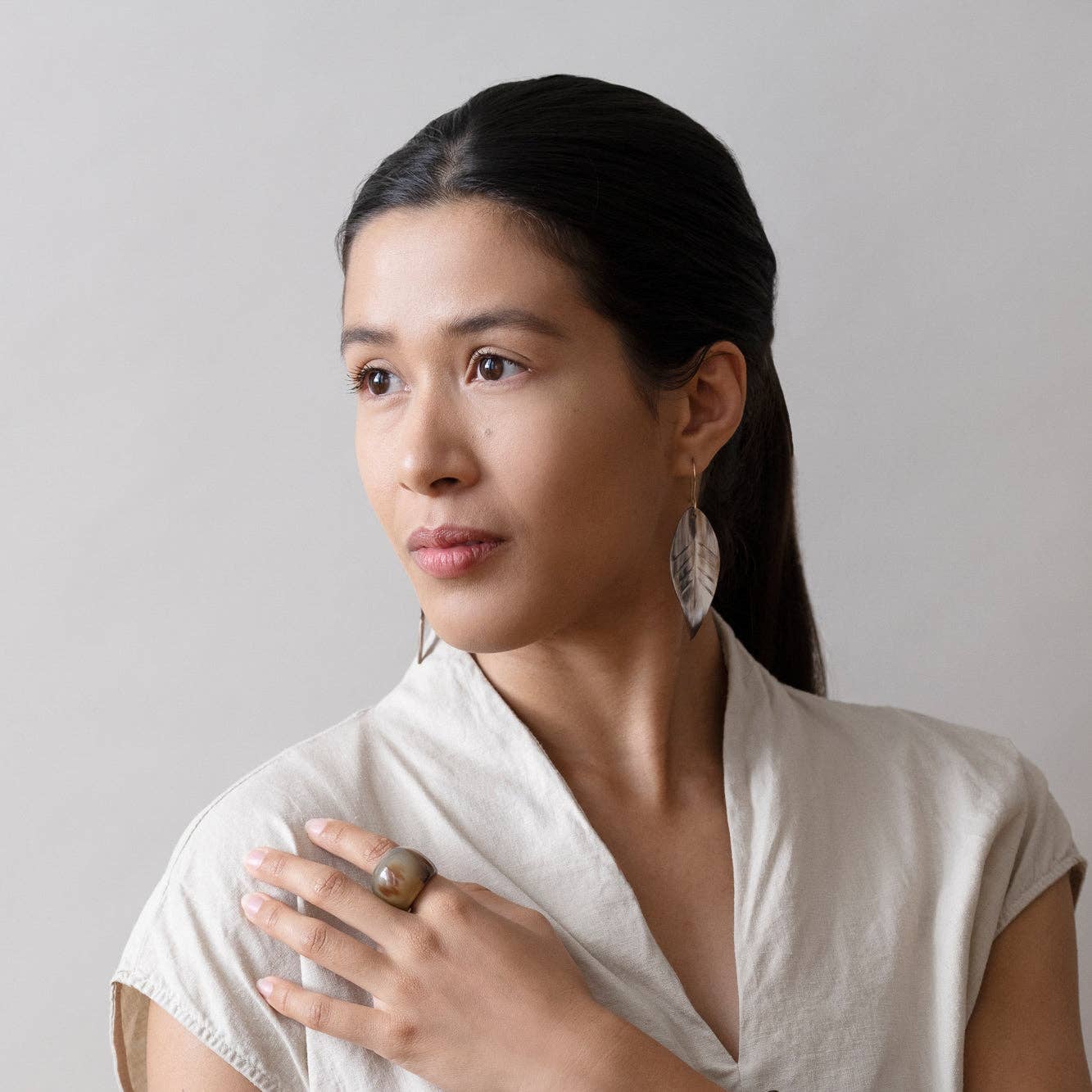 MAADILI COLLECTIVE - Wholesale Dangle Earrings - Large Leaf Earrings6