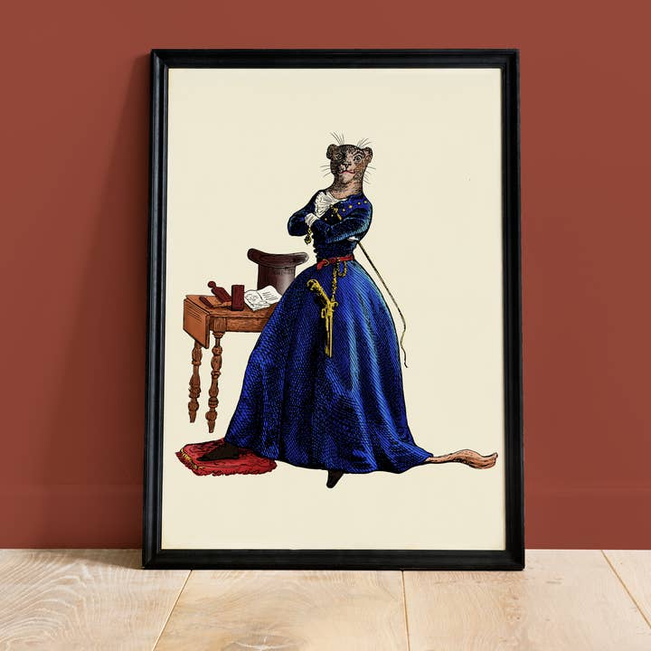 Lioness Poster - Dressed Animals for wholesale by Colette de B.