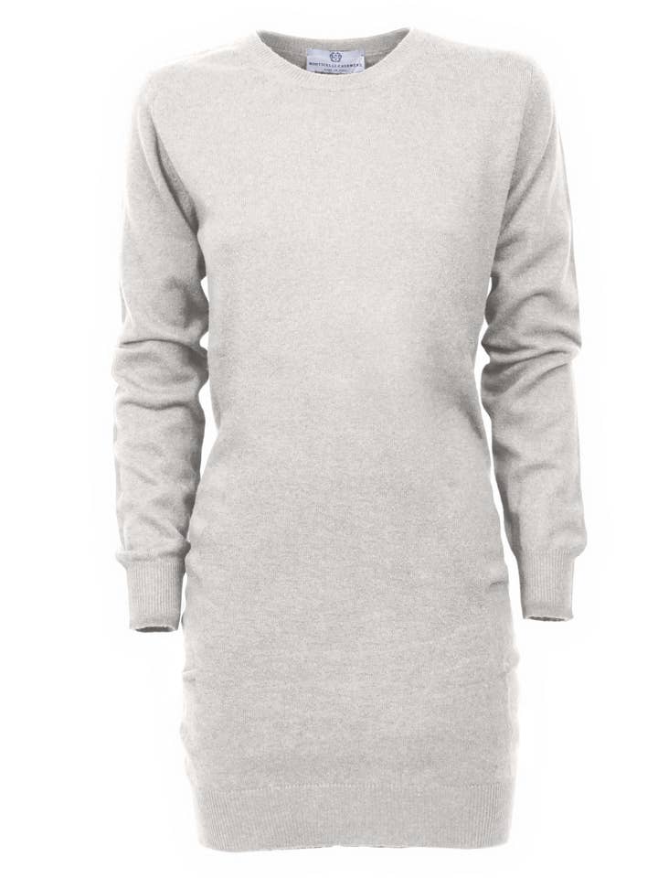 Womens's Cashmere Crew Neck Dress Light Gray for wholesale on Faire0