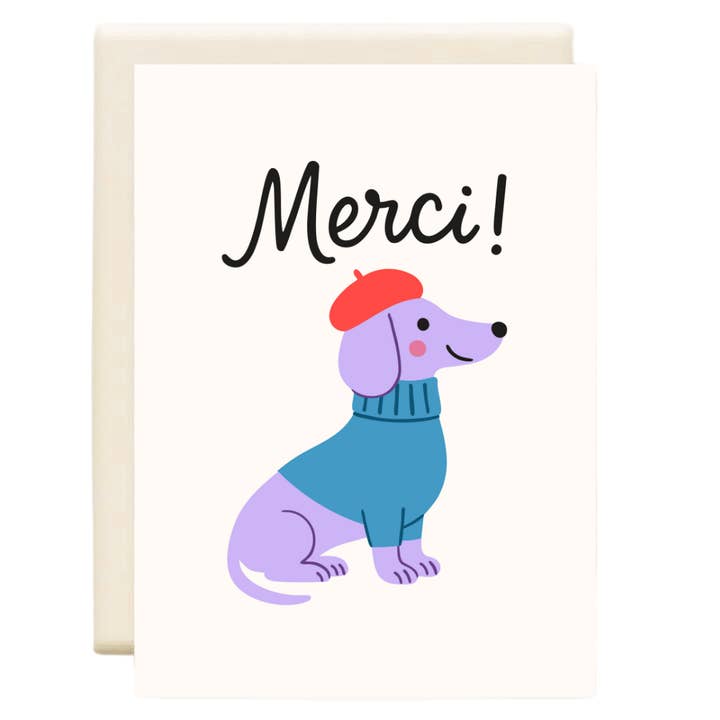 Inkwell Cards - Wholesale Thank You Card - Merci Dashhund | Thank You Card