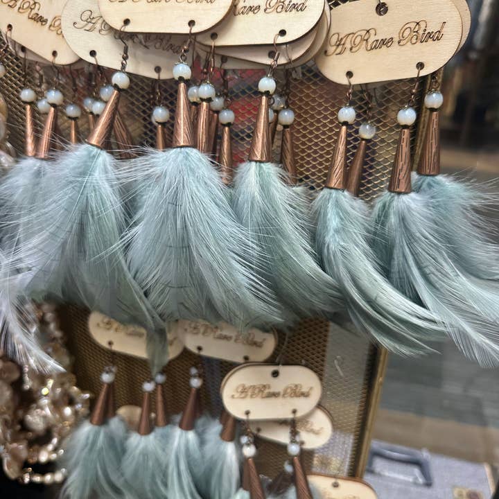 A Rare Bird Shop - Wholesale Tassel Earrings - Feather your Nest Sage Earrings1