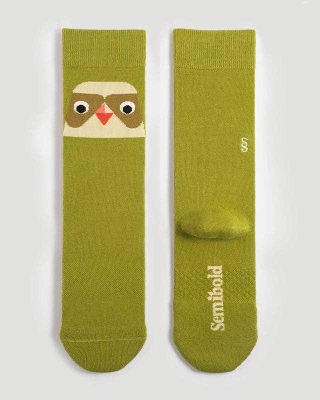 Green Parrot Socks | Semibold Wonder Parrot Athleisure Crew Socks for wholesale on Faire3