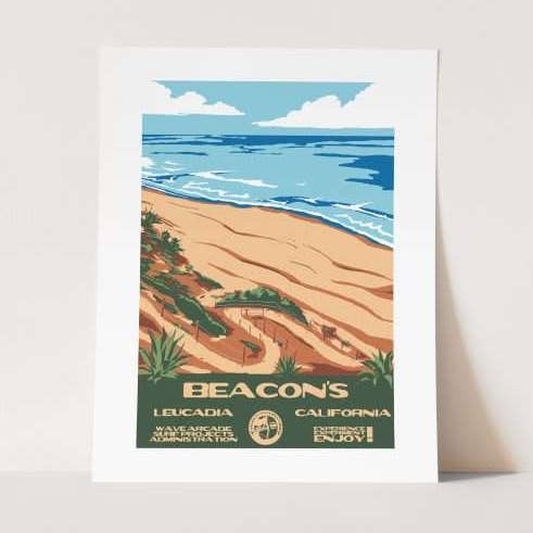 Beacon's Surf Art Print | 16x20 | San Diego Art for wholesale by WAVE ARCADE