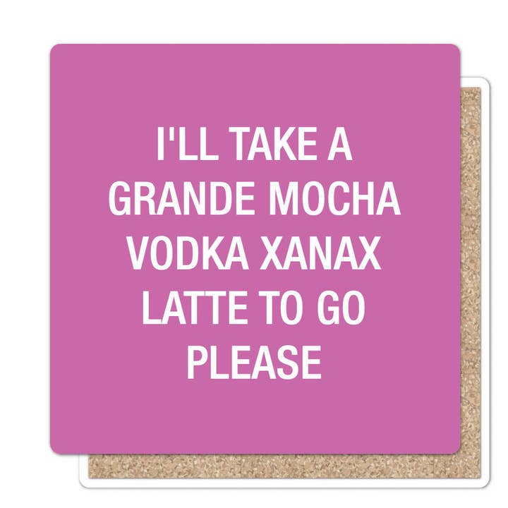 Grande Mocha Vodka Xanax Latte voor onderweg, alsjeblieft. achtbaan voor wholesale door About Face Designs