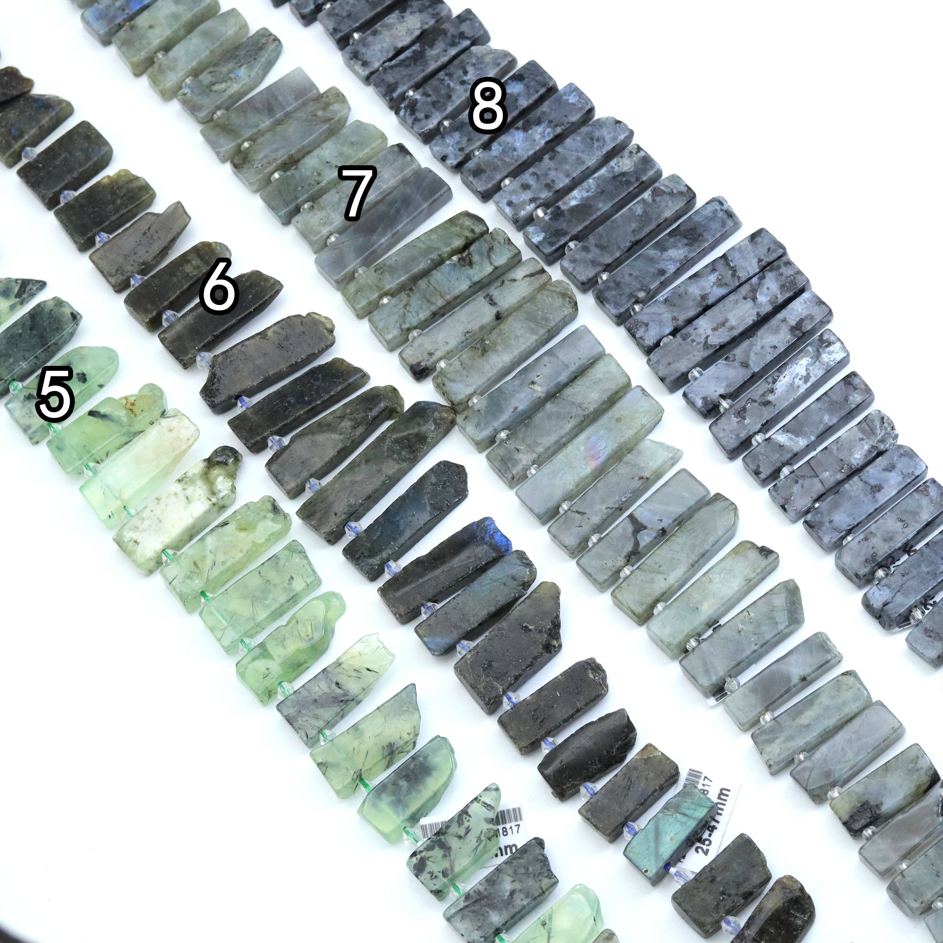 BestBeads&Beyond - Wholesale Beads - 25-47mm Gemstone Long Slice Beads, Sku#U18171