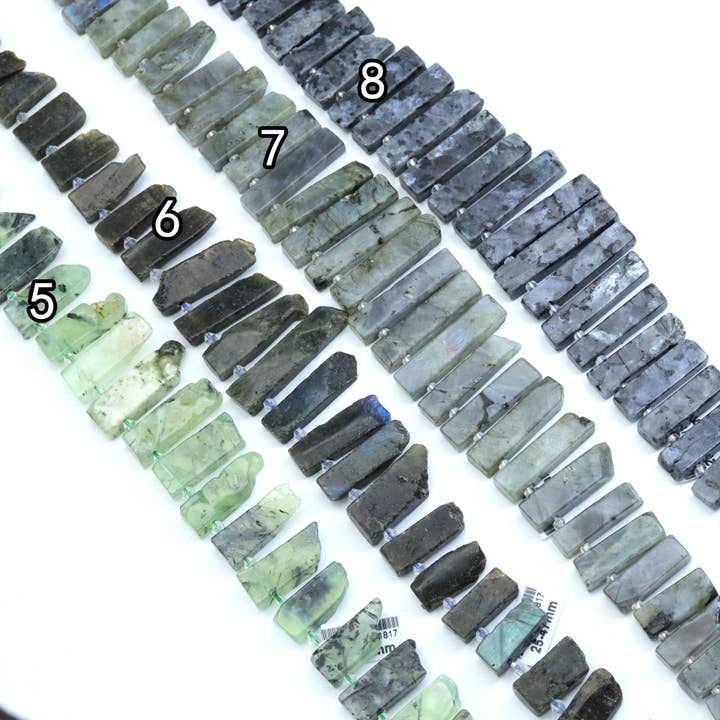 BestBeads&Beyond - Wholesale Beads - 25-47mm Gemstone Long Slice Beads, Sku#U18171