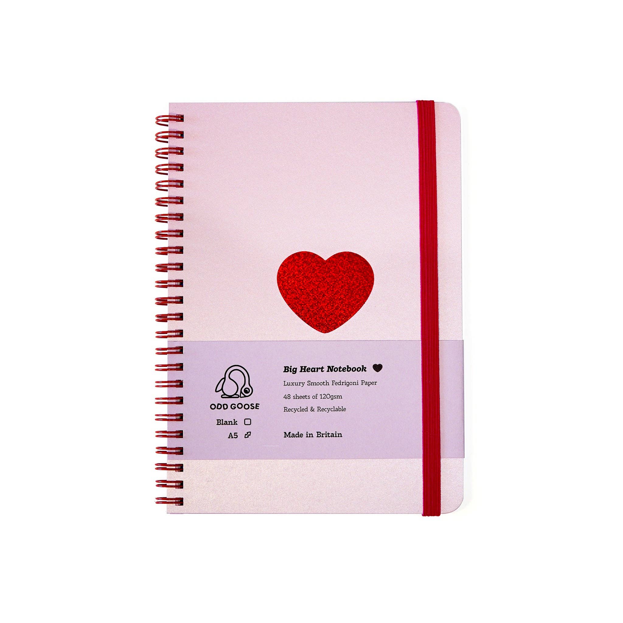 Odd Goose Stationery – wholesale Notebook – Big Heart Foil Printed Notebook