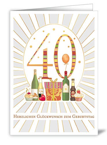 Actetre Deutschland Gmbh - Wholesale Birthday Card - 40th birthday (DE), 34050