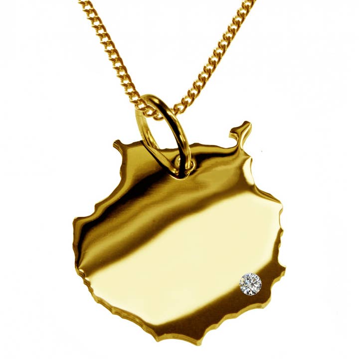 50cm necklace+Gran Canaria pendant with a diamond for wholesale by S.W.w. Schmuckwaren GmbH