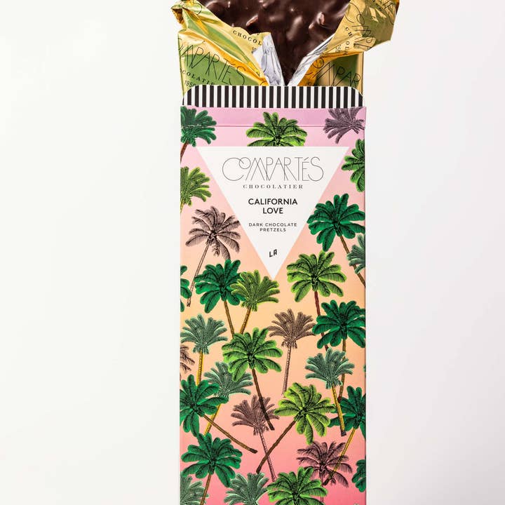 Compartes Chocolate – Großhandel Schokoriegel – California Love Gesalzene Brezelriegel aus dunkler Schokolade