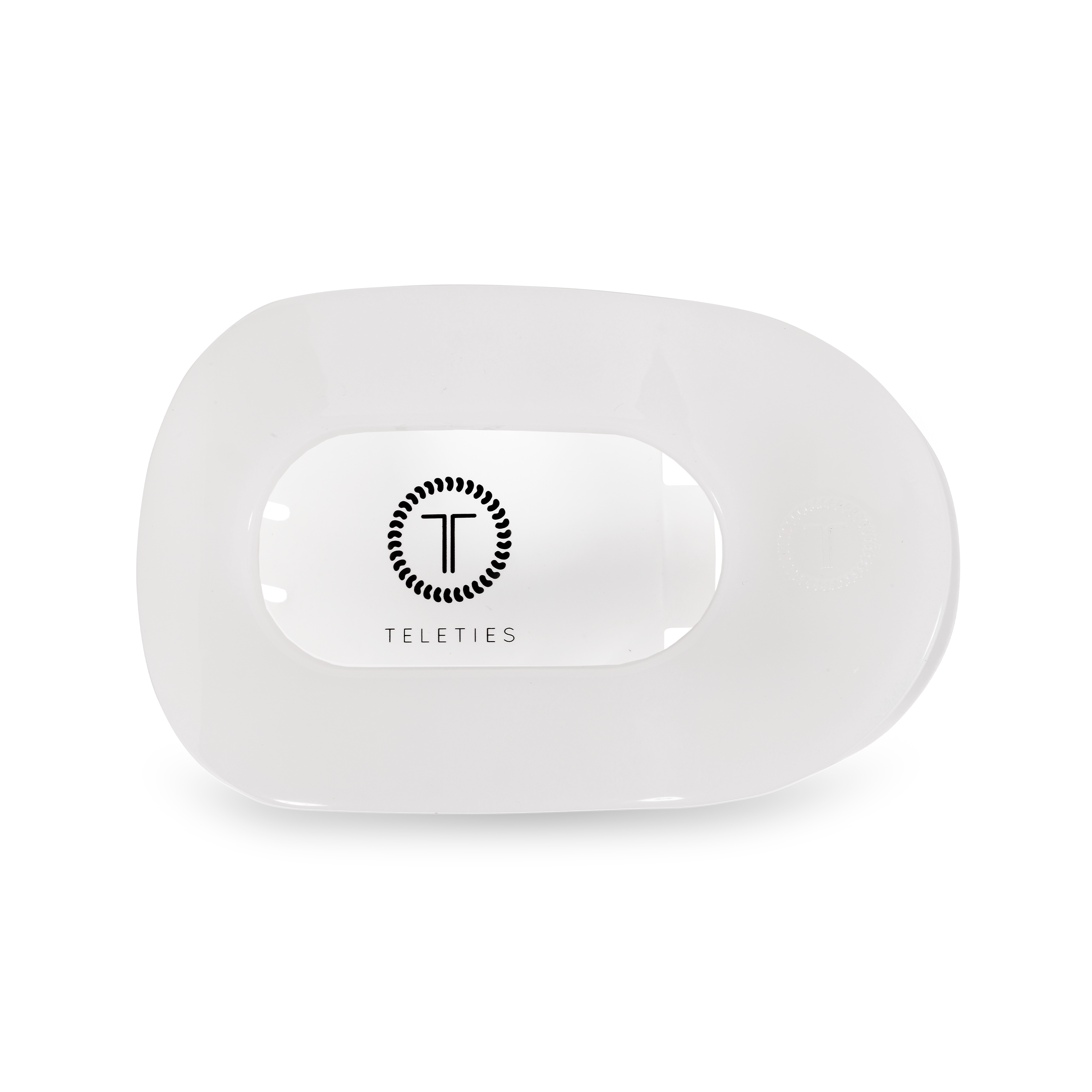 TELETIES - Wholesale Hair Clip - Women's - Round Flat Hair Clip | Large | Coconut White1