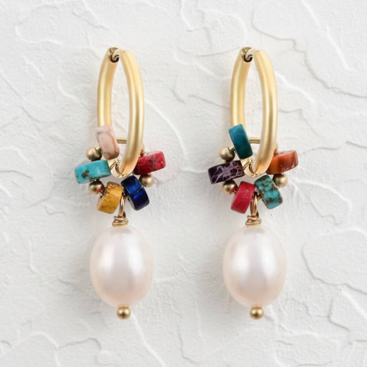 Jasper Harmony Hoops mit Perlen für den Großhandel von Cape Diablo