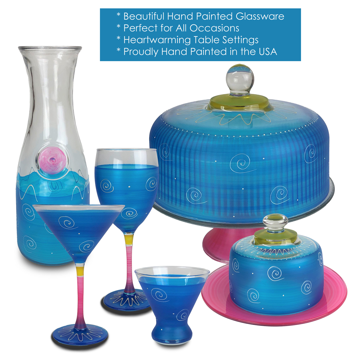 Golden Hill Studio - Vendita all'ingrosso Bicchieri da cocktail/superalcolici - Occhiali cosmopoliti turchesi splendore peruviano2