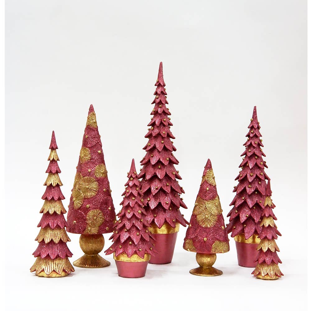 Dekorasyon Gifts  Decor – Großhandel Weihnachtsschmuck – Tisch-Weihnachtsbaum (Magenta/Gold)2