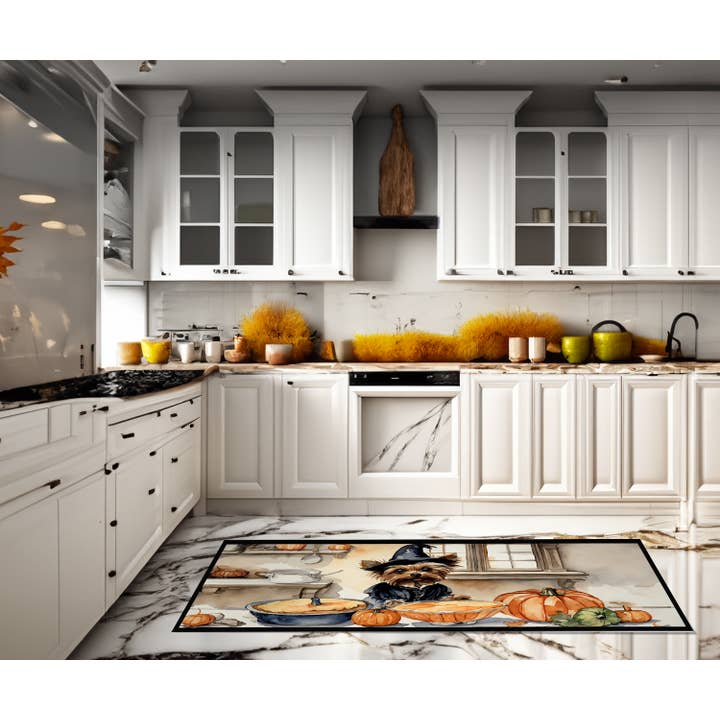 Yorkie Fall Kitchen Pumpkins Runner Mat 28x58 DAC1826HRM285 for wholesale by Caroline's Treasures