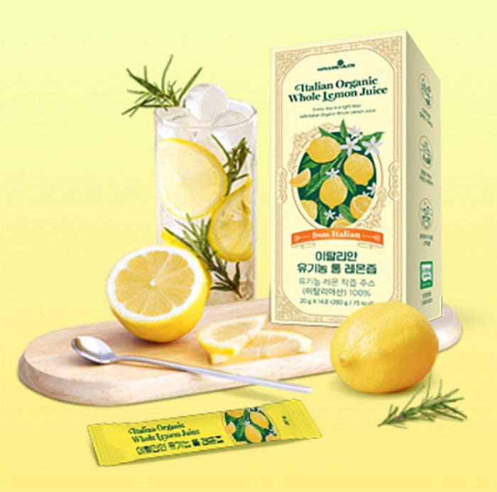 Jus de citron biologique NFC (Non à base de concentré) – Jus de citron italien 100% pur, 14 sachets, fraîchement pressé, eau citronnée rafraîchissante pour la vente par KPurity