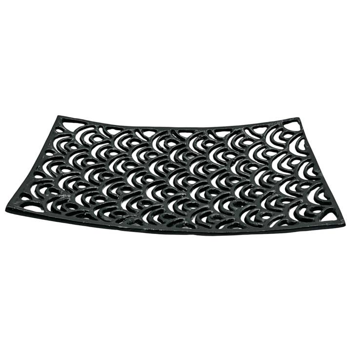 2626 Designs - Wholesale Platter - Aluminum Peacock Feather Square Platter2
