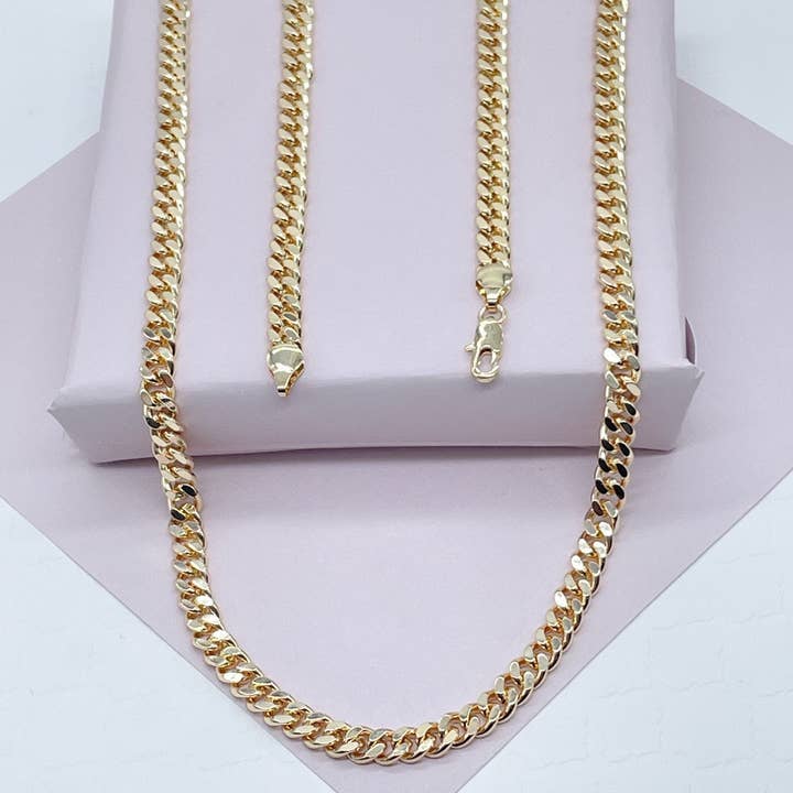 Milie - Wholesale Link & chain necklace - 18k Gold Filled Cuban Link Chain: 6mm Miami Curb Necklace5