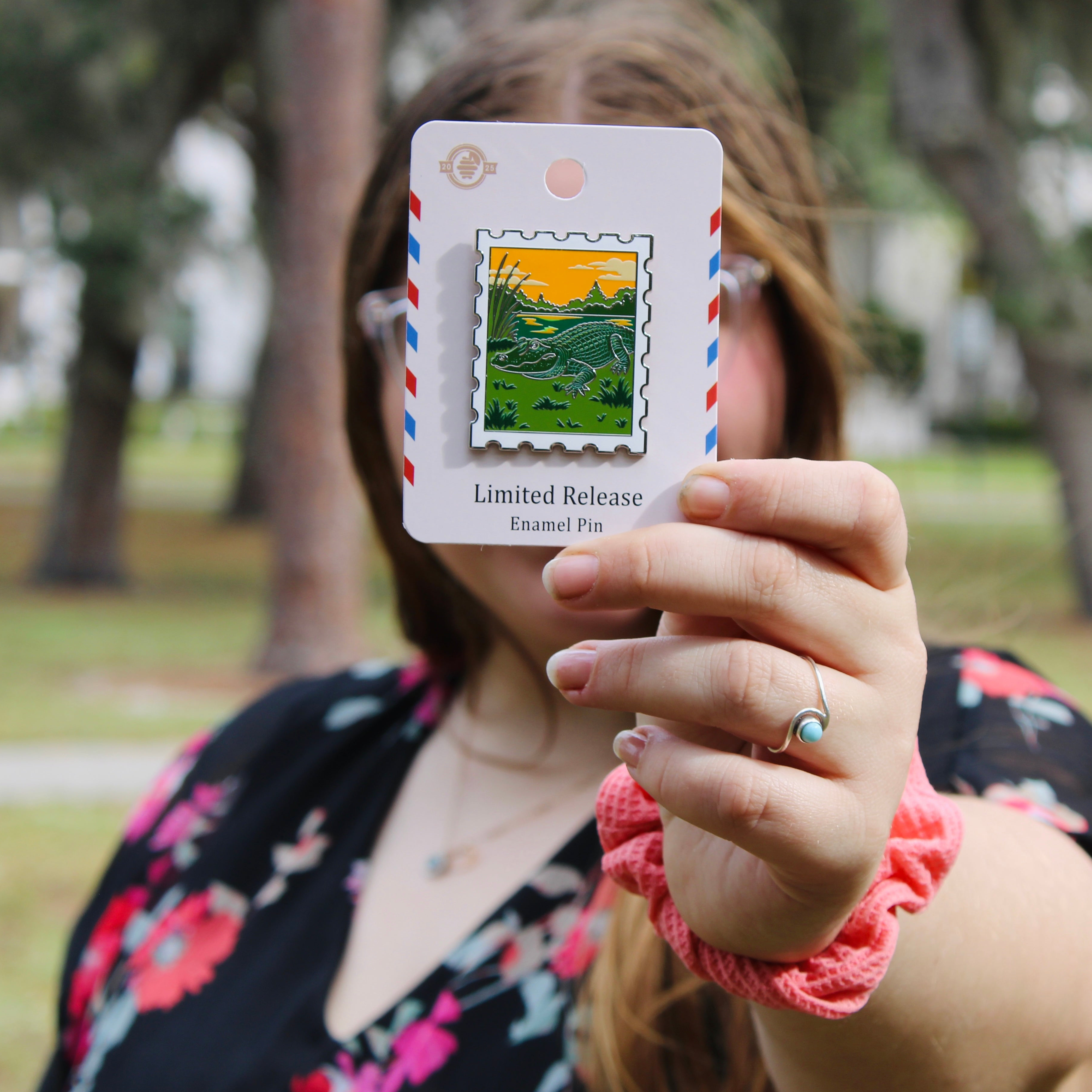 Pin Hive LLC - Wholesale Lapel Pin/Button - American Alligator Postage Stamp Enamel Pin12